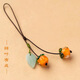 Beiyipin Persimmon Persimmon Mobiltelefon Anhänger kurzer Lanyard für Männer und Frauen Retro-Stil verglaste Persimmon Pendell