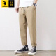 Playboy (PLAYBOY) Men's Clipper Pants 2025 New Spring and Autumn Workwear Straight Loose Hammer Shaped Pure Cotton Casual Pants Men's Trendy and Versatile 9904 Military Green [Pure Cotton High Quality] M