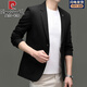 皮尔卡丹（pierre cardin）高端休闲西服男秋装修身小西装外套春秋商务西装正装单西上衣 卡其 XL 180