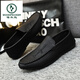 
Woodpecker men's love bean shoes for men to work 2025 spring and summer new soft leather wedding groom leather British casual shoes D838 brown 39
