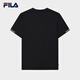 FILA official men's knitted short-sleeved shirt 2025 summer new fashion casual simple basic round neck T-shirt Legend Blue-NV M 170/92A/M