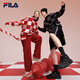 FILA official couple knitted sweater 2025 spring fashion casual loose plaid pullover sweater
