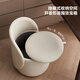 Quanyou Home Leather Art Shoe Changing Stool Cream Style Bedroom Floor Standing Dressing Makeup Small Stool Chair Furniture 600728KD Off-White | Makeup Stool