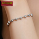 Centenary Baojinxiang Sparkling Galaxy Platinum Bracelet for Women Pt950 Plain Chain Platinum Watermelon Jump Beads Bracelet for Lover and Girlfriend Gift Approximately 16+3cm Thick About 5mm Weight Approximately 8.2-8.4 Grams