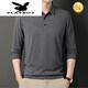 Playboy (PLAYBOY) middle-aged and elderly men's long-sleeved Polo shirt top 2024 spring and autumn striped print business casual men 826-Naru Qing XL 115 suggestions 130-145Jin [Jin equals 0.5 kg]