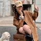 皮尔卡丹小个子美拉德焦糖色风衣女中长款2025春季新款今年流行工装外套潮 XS(85-95斤)