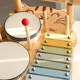 Kinderhölzerner Musik -Percussion -Instrumente, Klavier, Trommel, Gong, Babyhandtrommelspielzeug, Kätzchenmusiktisch [1 kg] Xylophonmodell