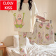 Clolvkiss Frühlings- und Sommerpyjamas für Frauen kurzärmelige, reine Baumwoll-Drei-teilige Neujahrs neue süße Pai Star Summer Dünne Heimkleidung #LXE-Drei-Stück Set 653 Big White Gans Short Sleeves + Shorts M [75-95jin [Jin gleich 0,5 kg]]