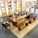 Songs 2025 neuer massiver Holz Tee Tisch Tee Tischstuhl Kombination Einfacher moderner Büro-Tee-Tisch Neue chinesische Tafel-Tee-Tisch Einer Tisch: 180*(65-70)*755 cm Montage