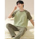 Langsha Herren-Pyjamas Herren Frühling und Sommer reines Baumwoll-Kurzärmelhosen Dünne Sommer Teenager Home Clothing-Anzug können außerhalb F-13603 2xl getragen werden