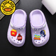 GDUCK KIDS children's slippers for girls summer hole shoes for boys non-slip bag head medium-sized children's parent-child sandals baby beach shoes gray - McDonald Dinosaur upgraded version 39 [inner length is about 23.5cm]