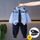 G.DUCKKIDS小黄鸭男童套装春秋季新款儿童警官警察衣服男宝宝演出服装三件套 短袖衬衣+裤子+帽子三件 110 尺码4~5岁【100-110cm】cm