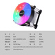 BUBALUS L8 CPU air cooling radiator (supports INTEL1151/1200/i3/i5/i7/i9/desktop computer radiator/9CM fan/colorful RGB/comes with silicone grease)