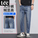 Lee DPRRE2025 NEUE NEIN-Punkt-Jeans-Männer Sommer Dünne Männer leicht losen geraden Männern Retro Elastic Hosen Trendy 829 Pfauenblau [Sommer] [Boutique-Produkt Thin Model 30 (Taillenumfang 2 Fuß 3)
