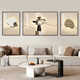 Huaixue modern light luxury living room decoration painting triptych painting high-end sense stone to operate sofa background wall hanging painting atmospheric wall painting T12358 left and right 70*90 middle 120*90 crystal porcelain aluminum alloy black frame