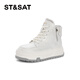 Sábado Botas de nieve para el suela gruesa de las mujeres Velvet Martin Boots 2024 Nuevas botas calientes versátiles White 37 (235 mm) Tamaño estándar