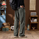 Big Mund Monkey (Paul Frank) American Retro Work Clothes Casual Hosen für Männer Frühling und Herbst Neue trendige Marke VERSATILE LOSSE LOSSE ERHALTEN MEN MEN MISTERN MILITARY GREEN