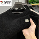 Woodpecker integrated velvet high-end round neck sweater for men's autumn and winter style plus velvet thickened warm base knitted sweater clothes 10749/9906 beige [added velvet thickened] 3XL