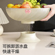 YOUQIN Fruit Plate Living Room Home High-Looking Coffee Table Fruit Plate Light Luxury Style Drainage Tray Dry Fruit Plate for Tea Break Drainable with Cover Cream White