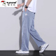 Pantalones casuales de pájaros carpinteros para hombres en primavera Nuevo estilo y tenis versátil Pantalones rectos de pierna ancha para hombres, pantalones casuales delgados y sueltos para hombres, 1048 Black 2xl recomendado 150-165 Jin [Jin equivale a 0.5 kg]
