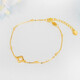 Junbu 18k gold bracelet pure gold hollow four-leaf clover bracelet women's hard gold fine chain full gold versatile jewelry hollow four-leaf clover bracelet
