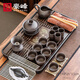 Haofeng 2025 New Purple Clay Kung Fu Tea Set Household Tea Maker Tea Cup Solid Wood Tea Tray as a Souvenir