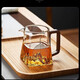 Glass fair cup tea dispenser wooden handle mountain view tea set accessories high temperature resistant male cup thickened high-end kung fu tea drain fair cup (without tea drain) 350ml 1 piece