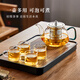 Mingguang glass tea set complete set of teacup teapot set household kung fu tea set with male cup tea set