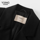 Yixiangliying mid-length suit jacket for women 2025 spring new style high-end loose wool coat black M