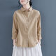 Puppenband reines Baumwollhemd für Frauen im Frühjahr und Herbst Lose und vielseitig geschichtete Hemd College Literary Retro Top J829 Pink M (100-110jin [Jin gleich 0,5 kg])