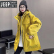 Jeep Spirit-Kapuze-Schockkleidung Pai über Frauen 2025 Winter neuer europäischer Outdoor integriert Fleece mittelgroße Freizeitjacke 687m Weiß L Empfohlen 110-135jin [Jin ist 0,5 kg]