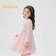 Balabala Children's's Clothing Girls's Girls's Children's Tripted Jirt 2025 Spring Bow Mesh Jirt Sweet 209125111003