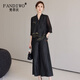 Vandiwo Brand XiangyUnya Suit pour femmes Mulberry Silk High-Und Chinese Tang Suit Fur 2025 NOUVEAU SET DE SEPPORT DE SEPT DE SEPT SET BLACK BLACK SUIT 3XL Recommandé 130-140jin [Jin est égal à 0,5 kg]