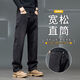 
JEEP SPIRIT Jeep High-end Jeep Men's 2025 Spring and Autumn New Slim Straight Pants Men's Loose and Casual Large Size Pants 826 Black Gray XL