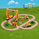 Leku wooden building blocks train track set magnetic locomotive 3-5-7 years old boy building blocks children's toys Small tracks in mining area construction site Official standard