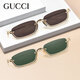 Gucci (GUCCI) Sonnenbrille Halbrahmen Metall personalisierte lässige Unisex-Sonnenbrille GG1278S Goldrahmen grüner Film 002