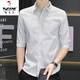 Woodpecker Summer Ice Silk Quarter Mangeve Shirt Hommes à manches courtes à manches à manches à manches à manches à manches à manches à manches à manches à manches à manches courtes Single-Fit Mend Mend's Trendy Mid à manches Single Piece 682 White 2xl