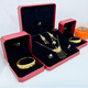 Fat Donglai's same style alluvial gold wedding jewelry set fake three gold wedding hardware set engagement stage props wedding dragon and phoenix hardware + diamond ring + large set box