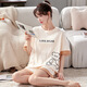 帕兰朵夏季睡衣女卡通可爱薄款学生短袖短裤春秋天两件套装可外穿家居服 GXT6630 2XL (建议130-145斤)