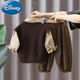 Disney (Disney) Ropa para niños Traje de primavera para niños 2025 Nuevo estilo de la universidad para el estilo de la universidad de la universidad de la universidad y la camisa de los chalecos para bebés de otoño tres camisa de primavera y otoño 693 + pantalones + chaleco usan 100 tamaño regular