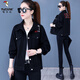 Woodpecker Black Denim Clothing 2025 Spring New Denim Jacket Women Korean Style Loose Slim Short Jacket Women's Top Fashion 9904# Front and Back Children's Embroidery S Recommended 80--100Jin Jin is equal to 0.5 kg
