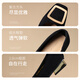 ZHR Single Shoes weiblich elegant intellektuell flachem Mund Dicke Fersenschuhe Pendelstil Square Head Boat Schuhe Frauen BL527 Schwarz 37