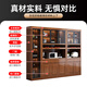 Mu Tisen Chinese solid wood wine cabinet integrated wall display cabinet modern simple living room screen partition cabinet glass door entrance cabinet five-door wine cabinet + single-door side cabinet Default walnut color (remarks for other colors)