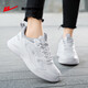 Warrior official sports shoes for women, autumn and winter running shoes for women, comfortable, lightweight, versatile, soft-soled casual shoes for women, white gray 38