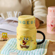 Sheli SpongeBob SquarePants Ceramic Mug, Cute and Beautiful Drinking Cup with Lid, Coffee Cup, Milk Cup, Couple Cup
