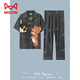 Catman Miiow Summer New Pyjamas Herren dünner lässiger loser Baumwoll-Cartoon-Student kurzärmelige Hosen Strickjacke Home Clothing Set G3884 Blue-Short-Ärmeln Hosen L [Empfohlen 100-120jin [Jin gleich 0,5 kg]]