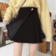Miao Yijia autumn skirt pleated skirt short skirt spring and autumn skirt black women's winter skirt high-end 2025 new skirt a-line skirt irregular black pleated skirt