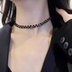 Pop Outlets Clearance Special 18K Gold Black Crystal Necklace High-end Temperament Clavicle Chain Necklace Women’s Accessories 116 Black Crystal Necklace