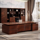 Hanjitang Yuxin Chinese style mid-century style office desk boss table ebony wood leather surface president chairman office furniture executive desk 2.0 meters boss table