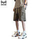 
Cat artificial shorts men's summer 2025 new ice silk cool casual straight pants men's trendy versatile five-point pants DK701 khaki M
